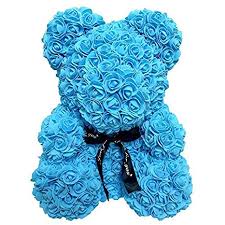 Blue Rose Bear Same Day Blue Rose Bear Delivery – Tinas Flowers
