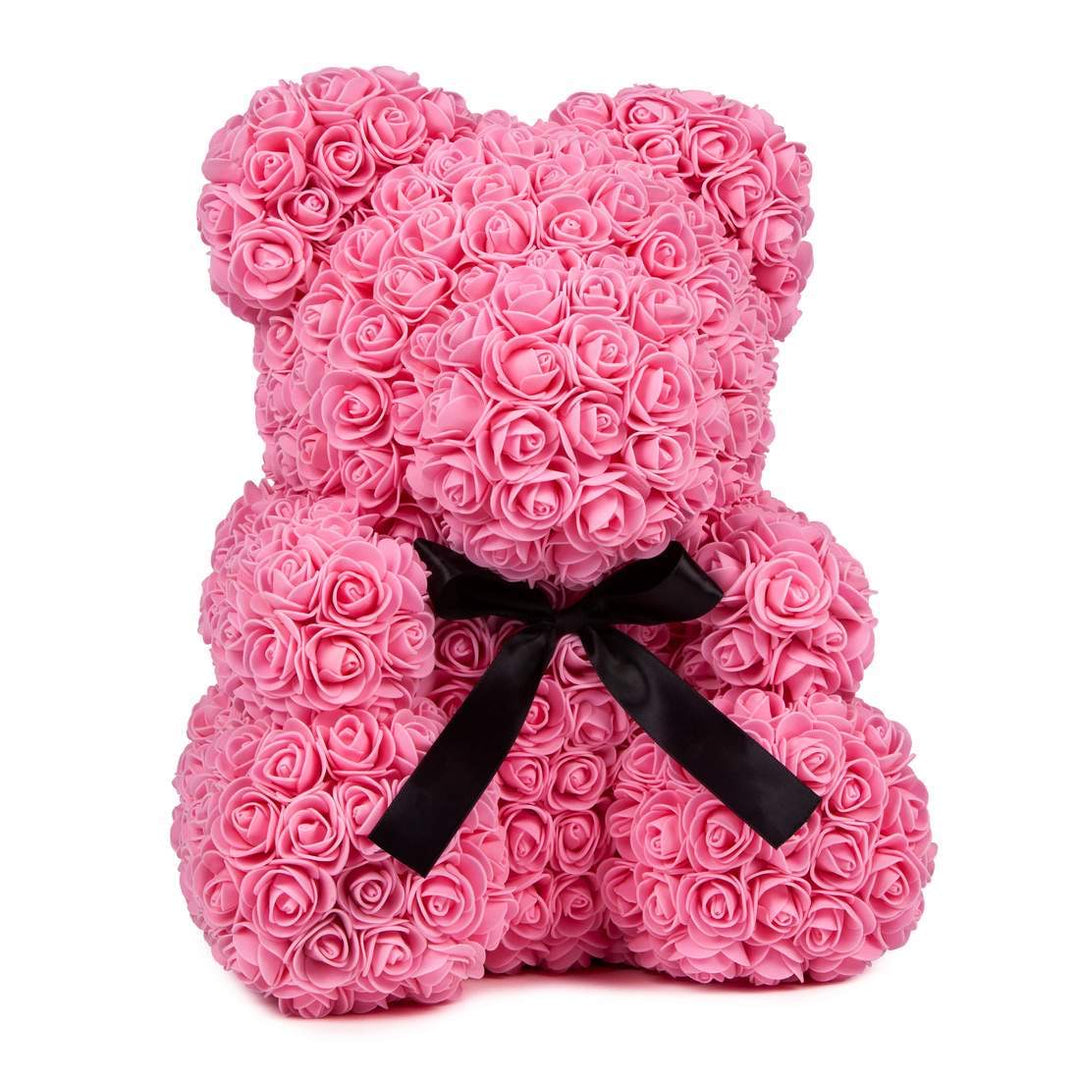 Medium Pink Rose Bear