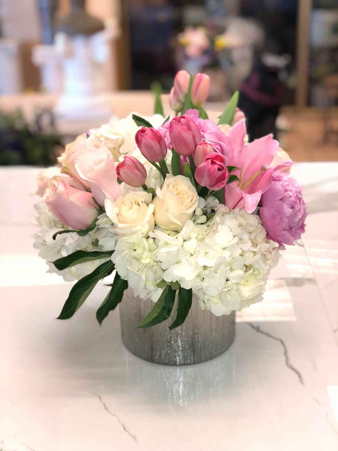 Whites In A Silver Vase