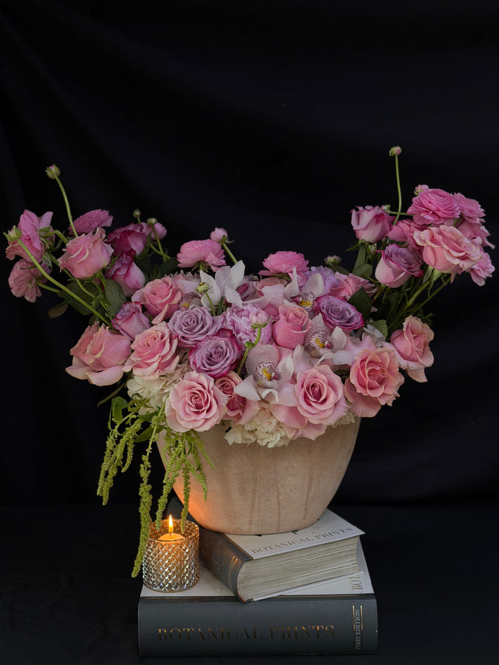 Blush Enchantment – Luxury Pink Rose & Orchid Arrangement