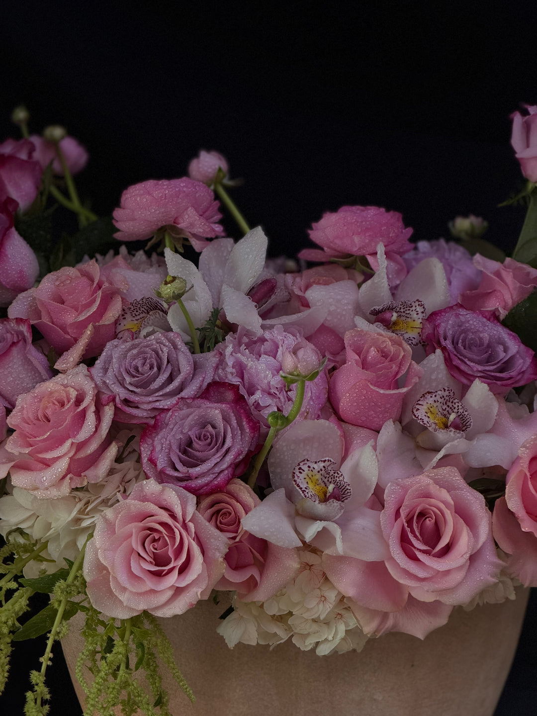 Blush Enchantment – Luxury Pink Rose & Orchid Arrangement