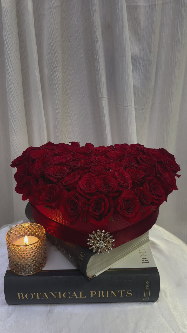 Pure Passion Heart Rose Box